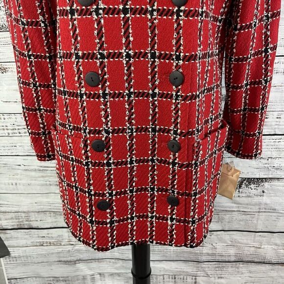 Vintage Clifford & Willis Red Black Wood Plaid Blazer Jacket sz 16 Career Suit - Picture 8 of 12